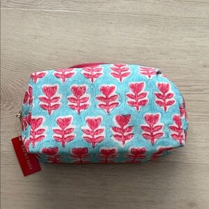 Estée Lauder Floral Zip Pouch - Aqua & Coral